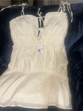 Forever 21 Cream Tie-Shoulder Midi Dress